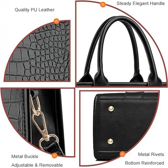 The Tote Bag Crossbody Purses for Women Shoulder Bag Handbags PU Leather Top Handle Bags with zipper