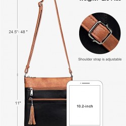 Crossbody Purses for Women, Multi Pocket Casual Crossbody Bag, Adjustable Strap Shoulder Bag with Tassel