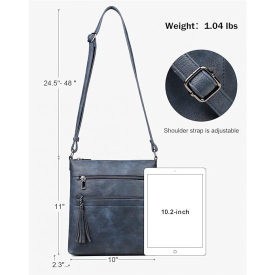 Crossbody Purses for Women, Multi Pocket Casual Crossbody Bag, Adjustable Strap Shoulder Bag