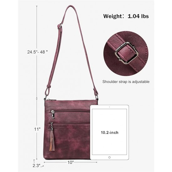 Crossbody Purses for Women, Multi Pocket Casual Crossbody Bag, Adjustable Strap Shoulder Bag