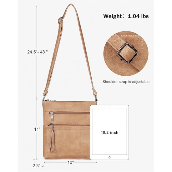 Crossbody Purses for Women, Multi Pocket Casual Crossbody Bag, Adjustable Strap Shoulder Bag