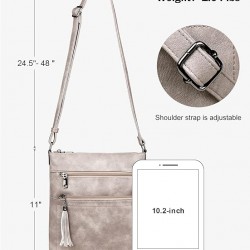 Crossbody Purses for Women, Multi Pocket Casual Crossbody Bag, Adjustable Strap Shoulder Bag with Tassel