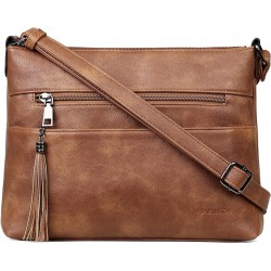 Crossbody Bags for Women, Lightweight Medium Crossbody Purse, Soft Leather Women's Shoulder Handbags with Tassel