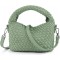 Women Woven Tote Small Crossbody Bag, Weave Quilted Purse Square Shoulder Bag Woven Handbag with Detachable Strap