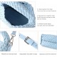 Women Woven Tote Small Crossbody Bag, Weave Quilted Purse Square Shoulder Bag Woven Handbag with Detachable Strap