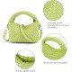 Women Woven Tote Small Crossbody Bag, Weave Quilted Purse Square Shoulder Bag Woven Handbag with Detachable Strap