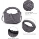 Women Woven Tote Small Crossbody Bag, Weave Quilted Purse Square Shoulder Bag Woven Handbag with Detachable Strap