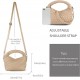 Women Woven Tote Small Crossbody Bag, Weave Quilted Purse Square Shoulder Bag Woven Handbag with Detachable Strap