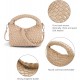 Women Woven Tote Small Crossbody Bag, Weave Quilted Purse Square Shoulder Bag Woven Handbag with Detachable Strap