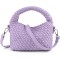 Women Woven Tote Small Crossbody Bag, Weave Quilted Purse Square Shoulder Bag Woven Handbag with Detachable Strap