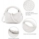 Women Woven Tote Small Crossbody Bag, Weave Quilted Purse Square Shoulder Bag Woven Handbag with Detachable Strap