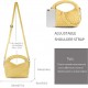 Women Woven Tote Small Crossbody Bag, Weave Quilted Purse Square Shoulder Bag Woven Handbag with Detachable Strap