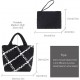 Woven Tote Bag + Purse Women Neoprene Tote Handbag Fashion Large Shoulder Top-Handle Travel Bag Underarm Shopper Bag