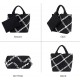 Woven Tote Bag + Purse Women Neoprene Tote Handbag Fashion Large Shoulder Top-Handle Travel Bag Underarm Shopper Bag