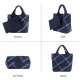 Woven Tote Bag + Purse Women Neoprene Tote Handbag Fashion Large Shoulder Top-Handle Travel Bag Underarm Shopper Bag