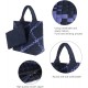 Woven Tote Bag + Purse Women Neoprene Tote Handbag Fashion Large Shoulder Top-Handle Travel Bag Underarm Shopper Bag