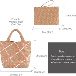 Woven Tote Bag + Purse Women Neoprene Tote Handbag Fashion Large Shoulder Top-Handle Travel Bag Underarm Shopper Bag