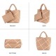 Woven Tote Bag + Purse Women Neoprene Tote Handbag Fashion Large Shoulder Top-Handle Travel Bag Underarm Shopper Bag