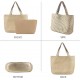 Woven Bag for Women, Vegan Leather Tote Bag Large Summer Beach Travel Handbag and Purse Retro Handmade Shoulder Bag