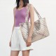 Woven Bag for Women, Vegan Leather Tote Bag Large Summer Beach Travel Handbag and Purse Retro Handmade Shoulder Bag