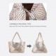 Woven Bag for Women, Vegan Leather Tote Bag Large Summer Beach Travel Handbag and Purse Retro Handmade Shoulder Bag