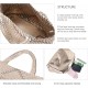 Woven Bag for Women, Vegan Leather Tote Bag Large Summer Beach Travel Handbag and Purse Retro Handmade Shoulder Bag