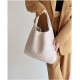 Women Vegan Leather Hand-Woven Tote Handbag Fashion Shoulder Top-handle Bag All-Match Underarm Bag with Purse