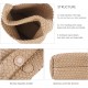 Women Vegan Leather Hand-Woven Tote Handbag Fashion Shoulder Top-handle Bag All-Match Underarm Bag with Purse