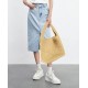 Women Vegan Leather Hand-Woven Tote Handbag Fashion Shoulder Top-handle Bag All-Match Underarm Bag with Purse