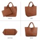 Woven Tote Bag, Women Macaron Soft Leather Weave Handbag Purse Wrist Bag Large Capacity Work Shopping Travel Daily