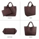 Woven Tote Bag, Women Macaron Soft Leather Weave Handbag Purse Wrist Bag Large Capacity Work Shopping Travel Daily