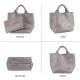 Woven Tote Bag, Women Macaron Soft Leather Weave Handbag Purse Wrist Bag Large Capacity Work Shopping Travel Daily