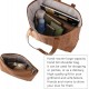 Woven Tote Bag for Women Top Handle Satchel Shoulder Bag for Women Vegan Leather Shopper Bag Large Travel HandBag