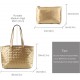 Woven Tote Bag for Women Top Handle Satchel Shoulder Bag for Women Vegan Leather Shopper Bag Large Travel HandBag