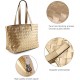 Woven Tote Bag for Women Top Handle Satchel Shoulder Bag for Women Vegan Leather Shopper Bag Large Travel HandBag