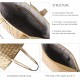 Woven Tote Bag for Women Top Handle Satchel Shoulder Bag for Women Vegan Leather Shopper Bag Large Travel HandBag