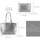 Woven Tote Bag for Women Top Handle Satchel Shoulder Bag for Women Vegan Leather Shopper Bag Large Travel HandBag