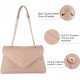 Quilted Crossbody Bags for Women, Trendy Roomy Shoulder Handbags with Flap Gold Hardware Chain Purses Shoulder Bag