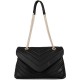 Quilted Crossbody Bags for Women, Trendy Roomy Shoulder Handbags with Flap Gold Hardware Chain Purses Shoulder Bag