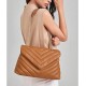 Quilted Crossbody Bags for Women, Trendy Roomy Shoulder Handbags with Flap Gold Hardware Chain Purses Shoulder Bag