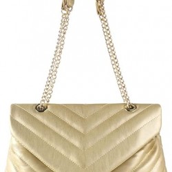 Quilted Crossbody Bags for Women, Trendy Roomy Shoulder Handbags with Flap Gold Hardware Chain Purses Shoulder Bag