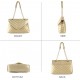 Quilted Crossbody Bags for Women, Trendy Roomy Shoulder Handbags with Flap Gold Hardware Chain Purses Shoulder Bag