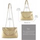 Quilted Crossbody Bags for Women, Trendy Roomy Shoulder Handbags with Flap Gold Hardware Chain Purses Shoulder Bag