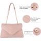 Quilted Crossbody Bags for Women, Trendy Roomy Shoulder Handbags with Flap Gold Hardware Chain Purses Shoulder Bag