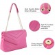 Quilted Crossbody Bags for Women, Trendy Roomy Shoulder Handbags with Flap Gold Hardware Chain Purses Shoulder Bag