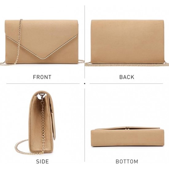 Women Faux Suede Evening Clutch Bags Formal Party Clutches Wedding Purses Cocktail Prom Clutches