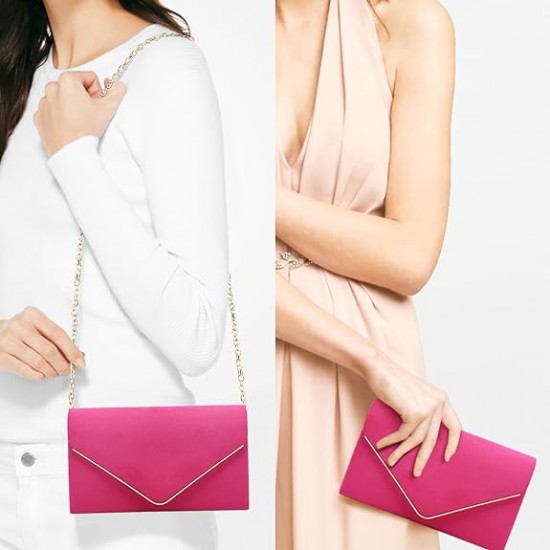 Women Faux Suede Evening Clutch Bags Formal Party Clutches Wedding Purses Cocktail Prom Clutches