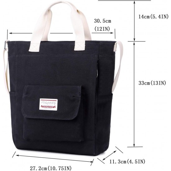 Women's Cute Student Bag Casual Wallet Large Space One Shoulder Work Bag Multi Pocket Shopping Bag