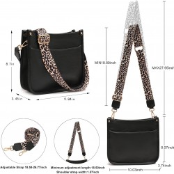 Women's crossbody bag, leopard patterned guitar strap, artificial leather wallet handbag, bucket handbag