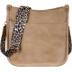 Women's crossbody bag, leopard patterned guitar strap, artificial leather wallet handbag, bucket handbag